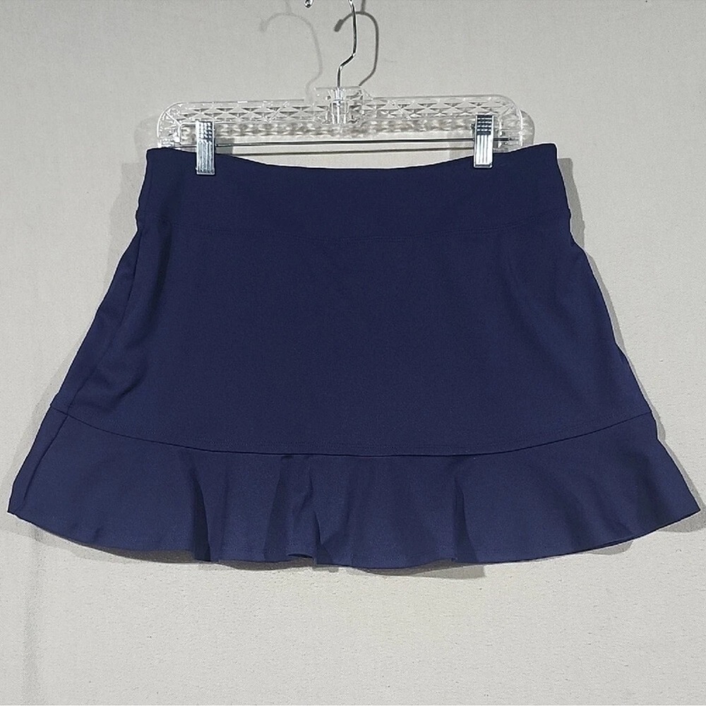 Tommy Bahama Golf Navy Blue Flounce Skort Ruffled Hem SzL Pickleball Tennis NWT